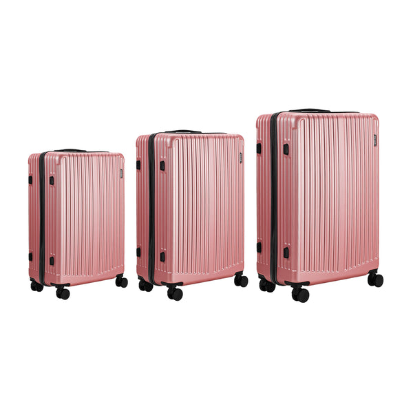  3PCS Luggage Suitcase Trolley Set Travel TSA Lock ABS Case Pink