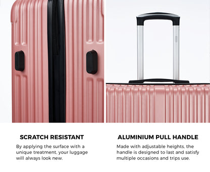 3PCS Luggage Suitcase Trolley Set Travel TSA Lock ABS Case Pink