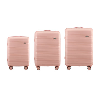 3PCS Luggage Suitcase Set PP Case TSA Lock Black