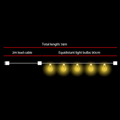 74M Led Festoon String Lights For Outdoor Events