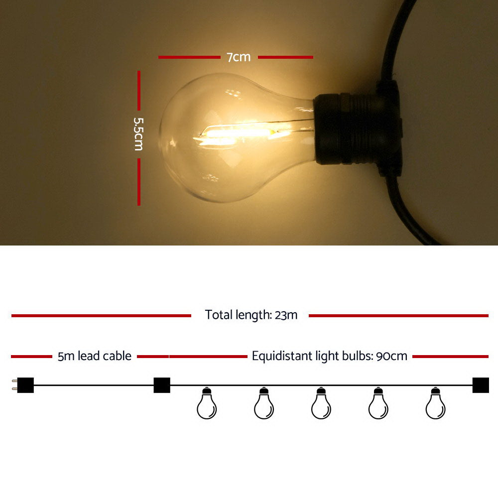 23M Led Festoon String Lights For Christmas Decor