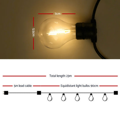 23M Led Festoon String Lights For Christmas Decor