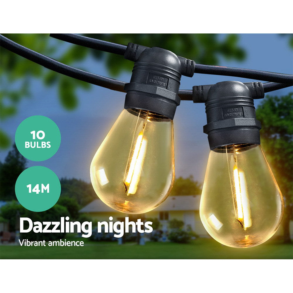 14M Led Festoon String Lights Christmas Wedding Party Outdoor