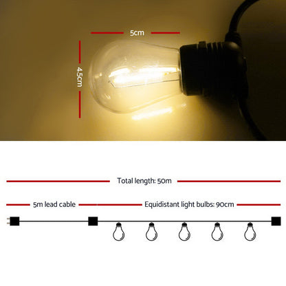 50M Led Festoon Lights Christmas Wedding Decor