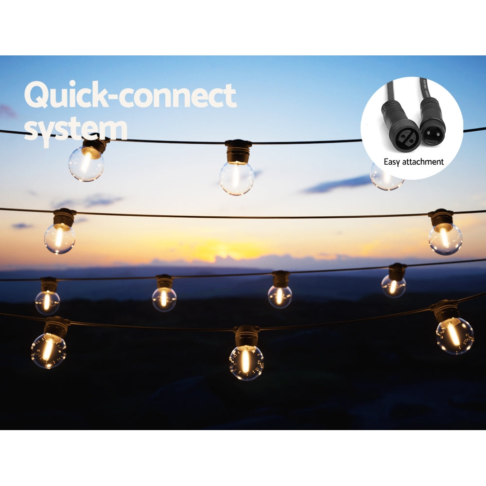 Glowing Solar Festoon Lights for Outdoor Christmas Magic