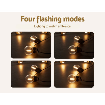 Glowing Solar Festoon Lights for Outdoor Christmas Magic