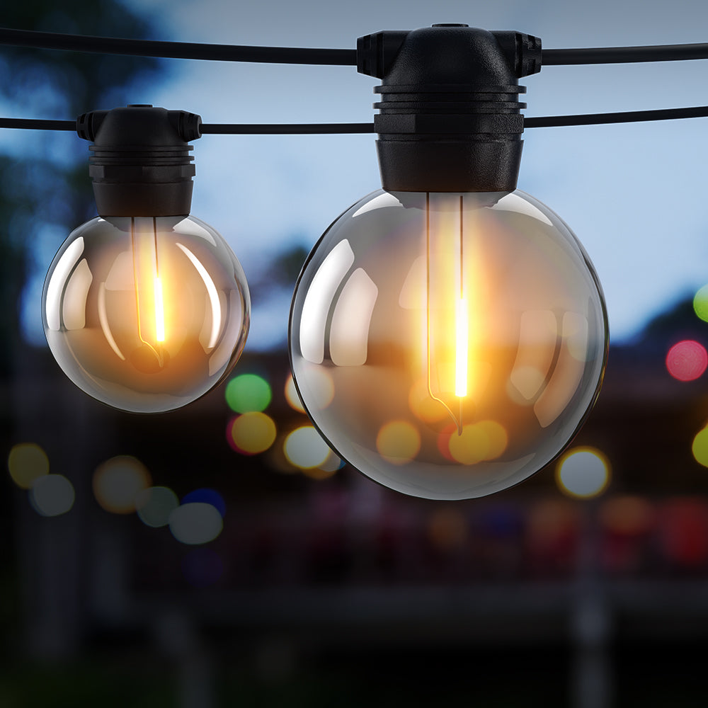 Glowing Solar Festoon Lights for Outdoor Christmas Magic