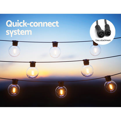 Glowing Solar Festoon Lights for Outdoor Christmas Magic