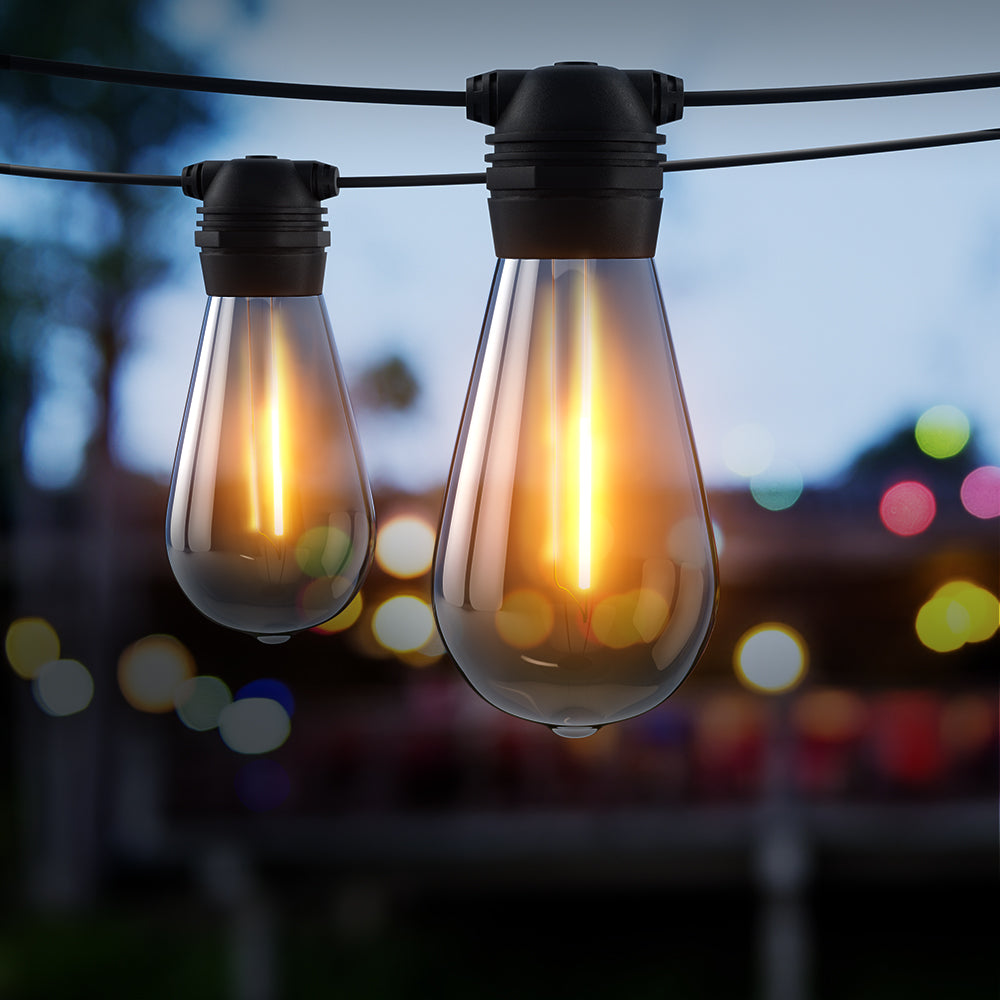 Glowing Solar Festoon Lights for Outdoor Christmas Magic