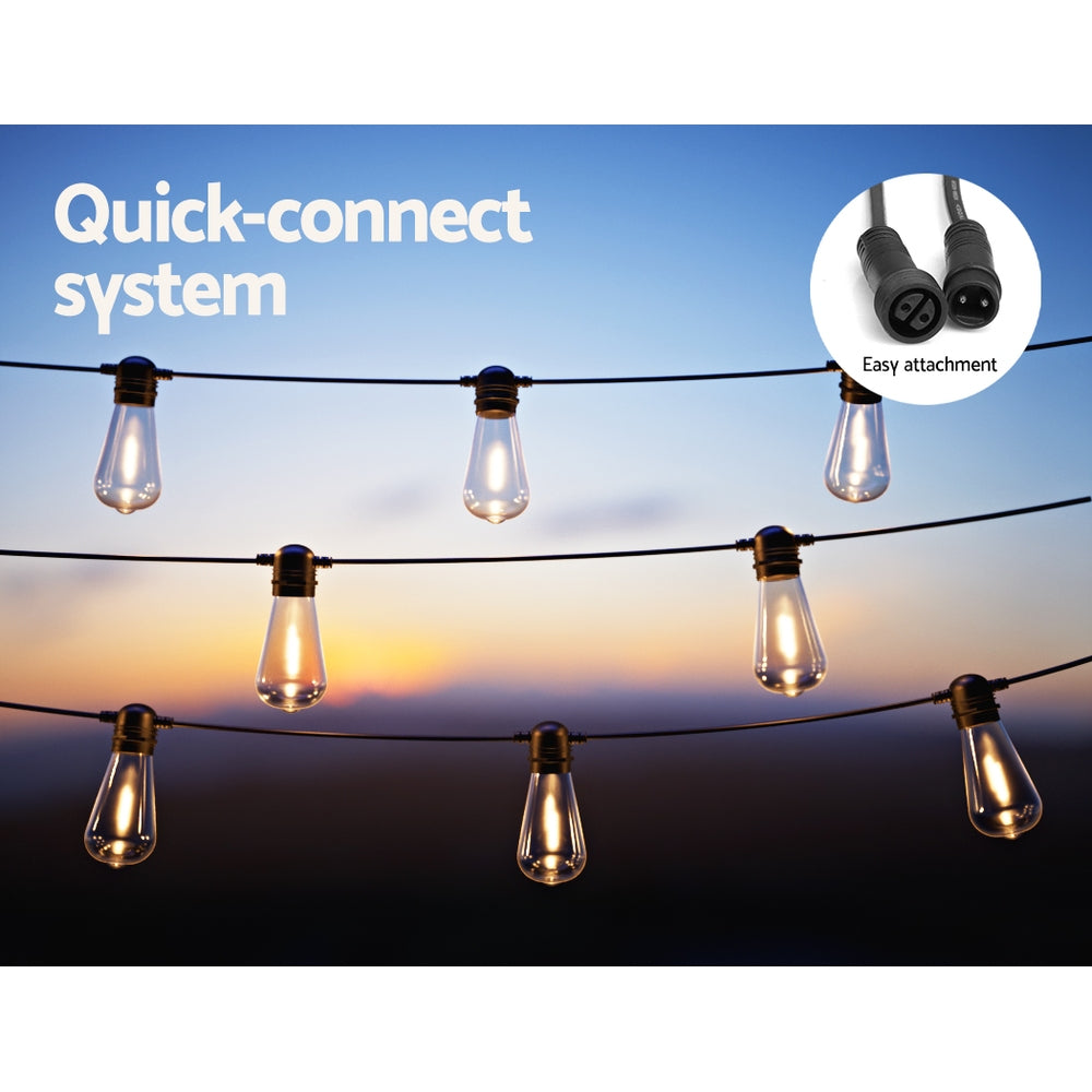 Glowing Solar Festoon Lights for Outdoor Christmas Magic