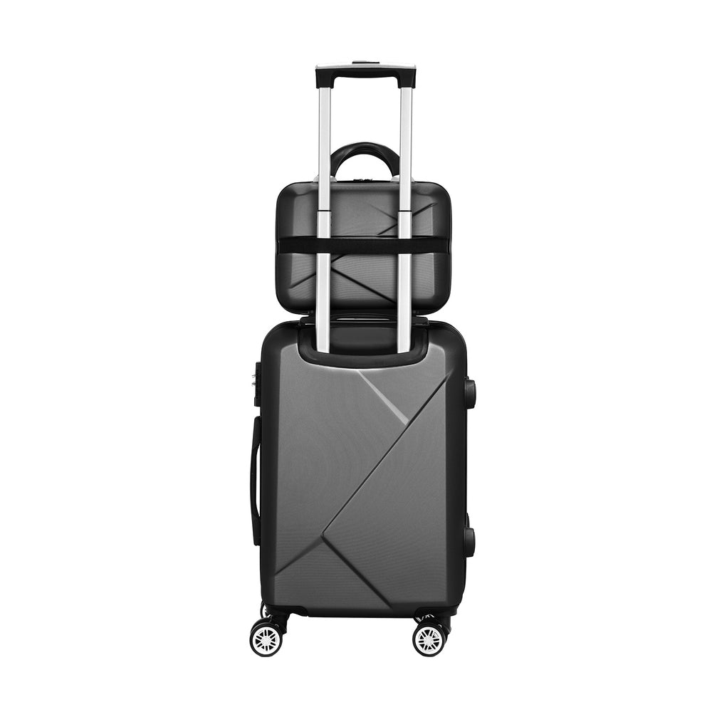 2Pc Luggage 12" 20" Trolley Travel Suitcase Storage Carry On Tsa Lock Rose Gold