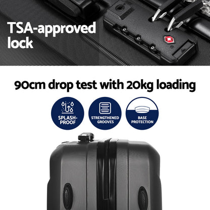 2Pc Luggage 12" 20" Trolley Travel Suitcase Storage Carry On Tsa Lock Rose Gold