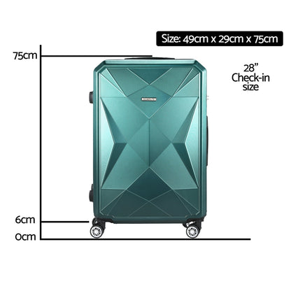28-inch Luggage Set with TSA Lock�ABS Hard Shell Travel Suitcase Organiser Luggage Case Atrovirens