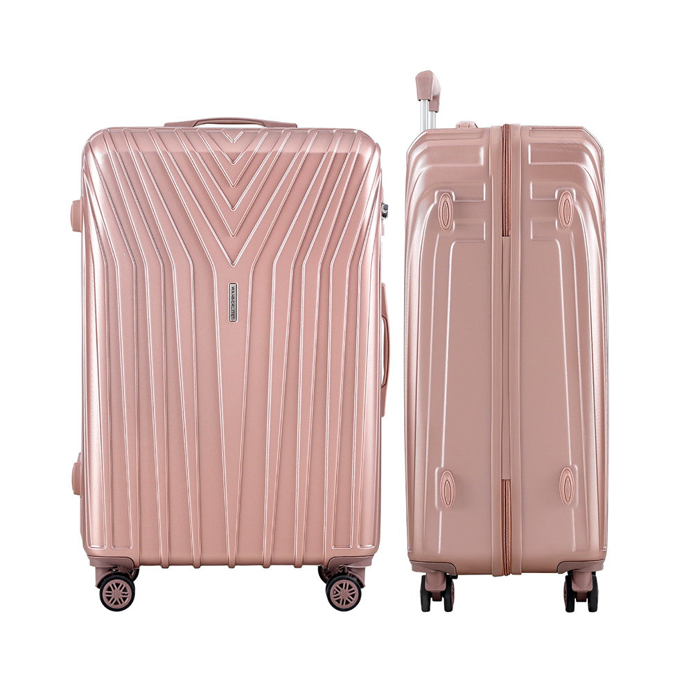 3 Set Luggage 20-24-28 Inch Suitcase with TSA Lock Carry On Hard Shell Travel Luggage Organiser Case Pink