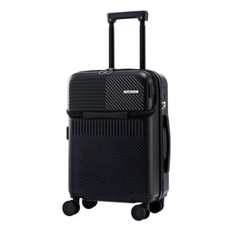 20 Luggage Suitcase Front Pocket Travel Carry On Tsa Black King