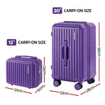 2pcs Trunk Luggage Suitcase Travel Carry On TSA Lock 12