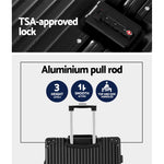 28 Inch Luggage with TSA Lock Stainless�Steel�Wrapped�Corners Hard Shell Travel Suitcase Luggage Case Black