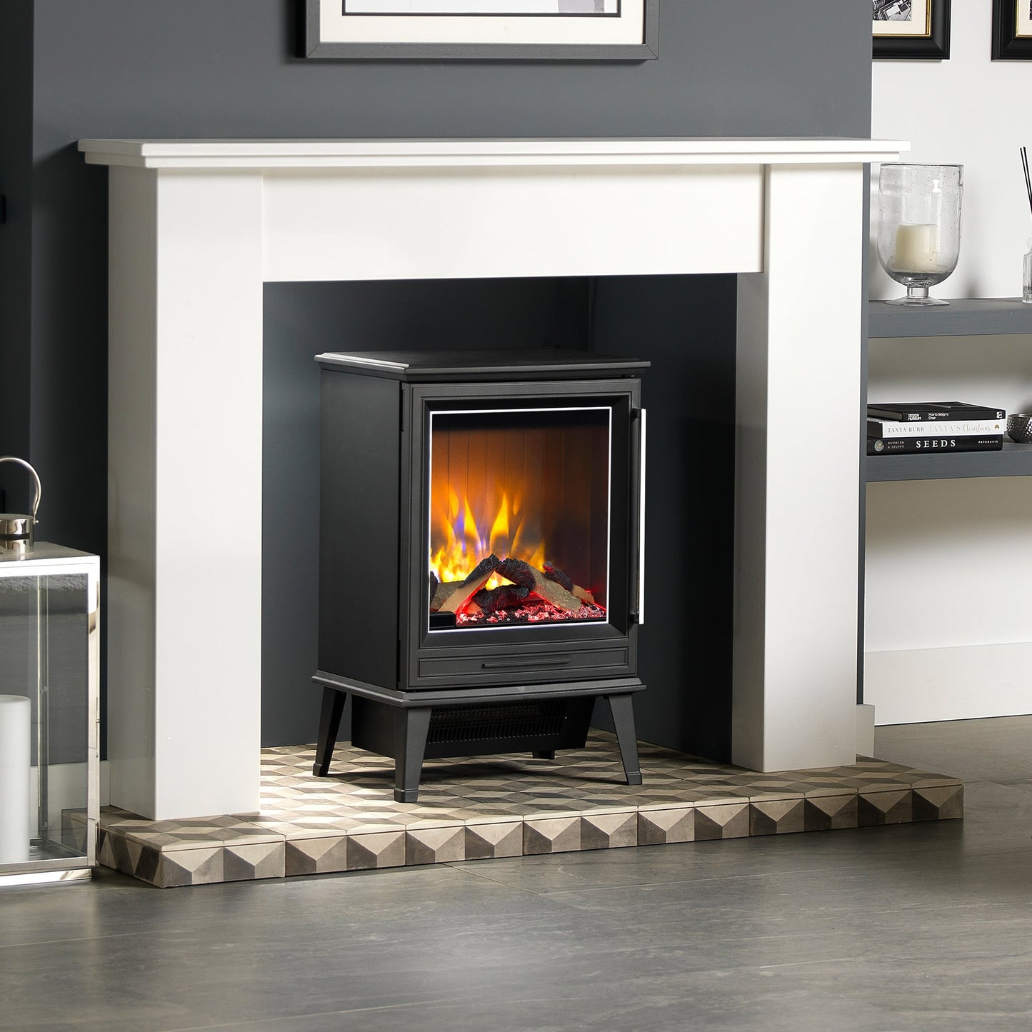 Electric Fire Stove 2kW Black