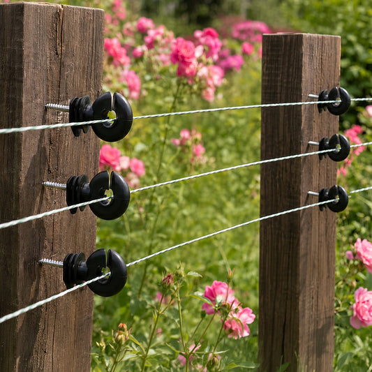 Electric Fence Insulators 120pc Ring Insulators PP+PE Black
