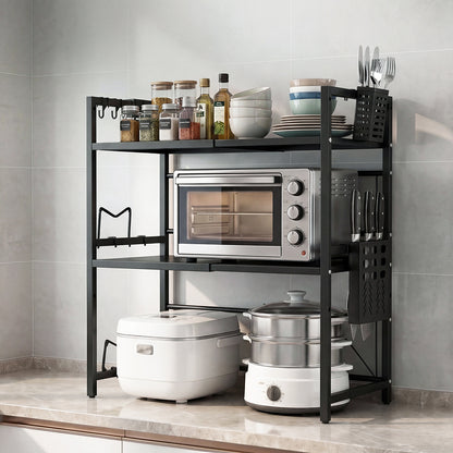 3 Tier Microwave Shelf Adjustable Kitchen Rack | HomeAndLivi