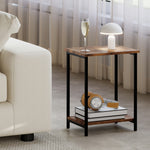 2-Tier Industrial Side Table Nightstand | HomeAndLiving