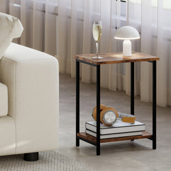 2-Tier Industrial Side Table Nightstand | HomeAndLiving