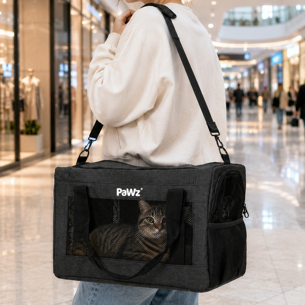 Cat Carrier Airline Approved Black 42x23x28cm