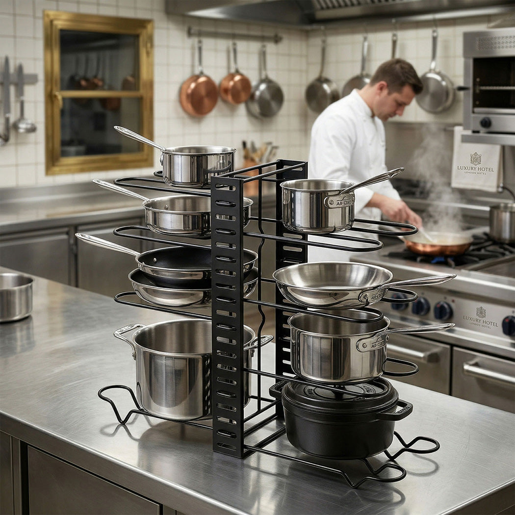 8 Tier Pot Rack Organiser Pan Holder | HomeAndLiving