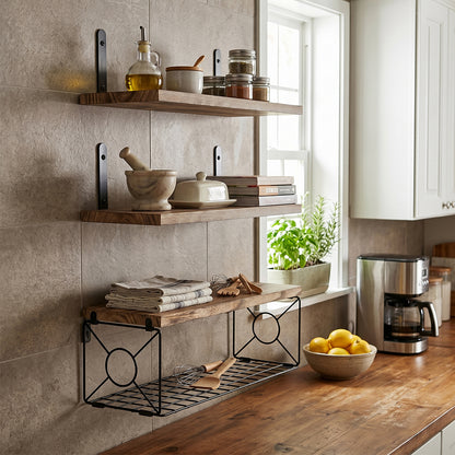 Floating Wall Shelves 3-Piece Paulownia Set | HomeAndLiving