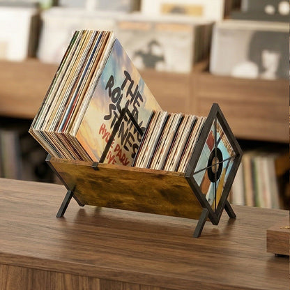 Vinyl Record Storage Rack Shelf Display | HomeAndLiving