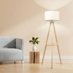 Cozy Tripod Floor Lamp with Shelf  Foldable Function Classic