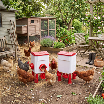 Pawz Auto Chicken Feeder and Waterer Set 12kg 11L Gravity Food Water Dispenser