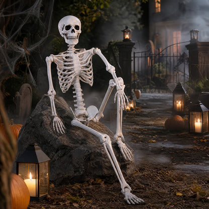 Life Size Skeleton Decoration White 185x36x11cm