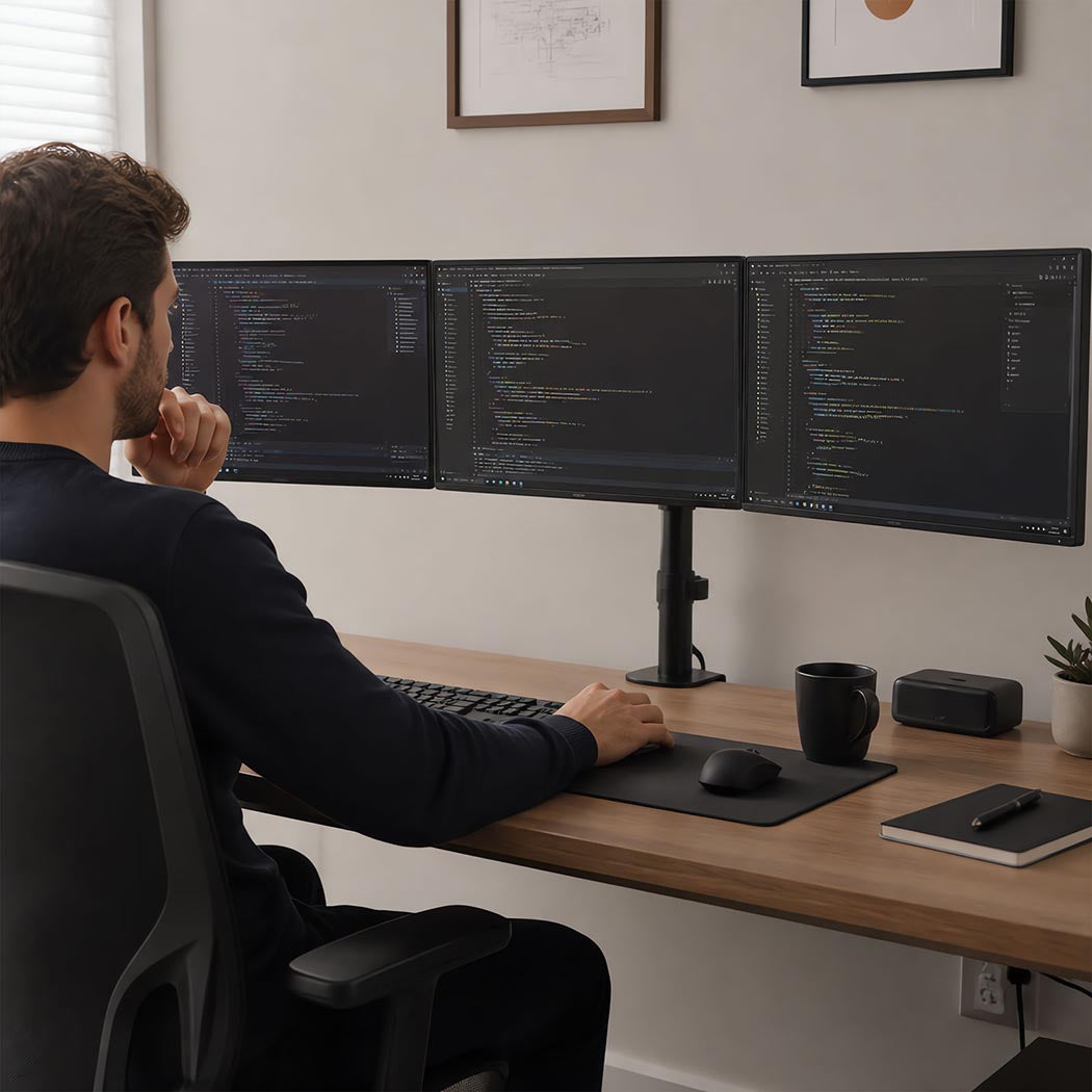 Triple Monitor Arm Stand Adjustable 75x75cm