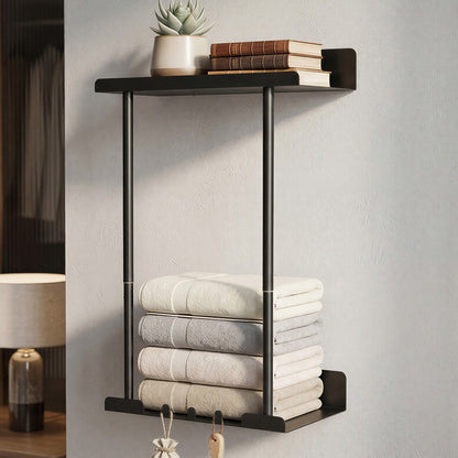 Wall Mounted Towel Rack 3 Hooks Adjustable | HomeAndLiving