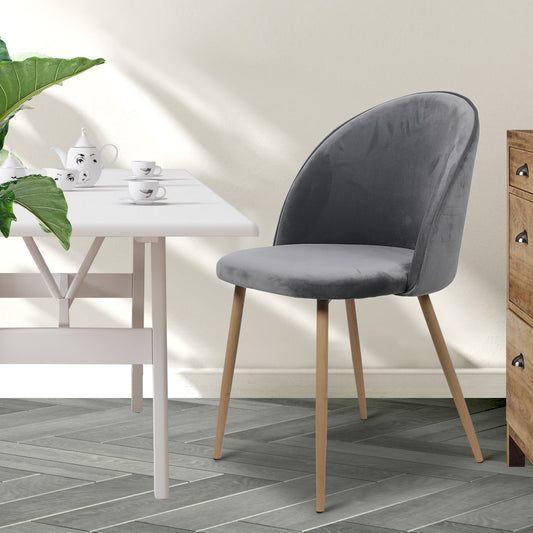 Luxury 6x Dining Chairs Seat French Grey  Space-Saving Design