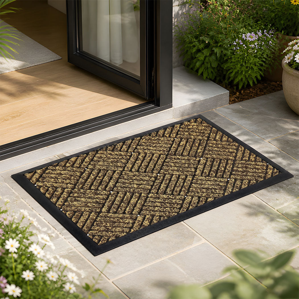 Front Door Mat Thick Brown 60x90cm