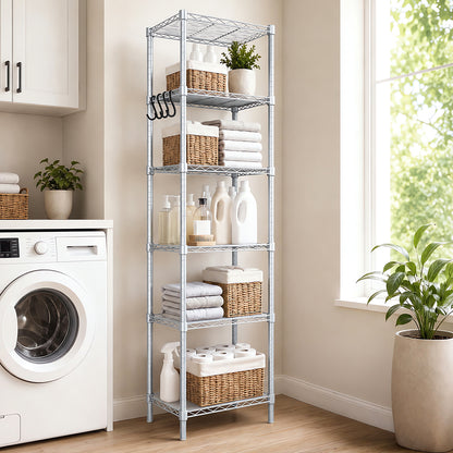 Shelving Unit 6 Tier Adjustable 42x32x161cm