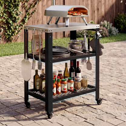Outdoor Kitchen Cart BBQ Trolley Stainless Steel | HomeAndLiving