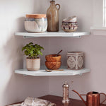 Corner Floating Wall Shelves 2 Pack White | HomeAndLiving
