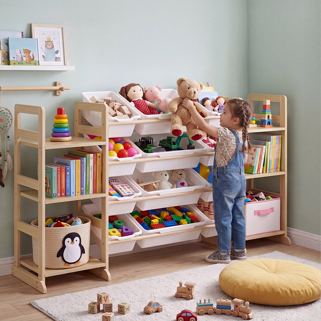 Kids Toy Storage Rack 12 Bins 6 Shelves | HomeAndLiving