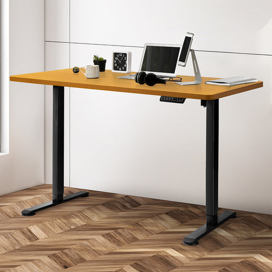 Compact Motorised Standing Desk Adjustable 140cm Natural 1000x 1MM