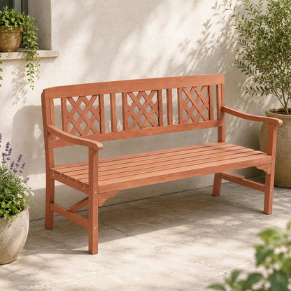 Outdoor Bench 3 Seater Wooden 143x61x88cm