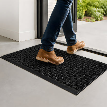 Front Door Mat Black Tpe 90x60cm