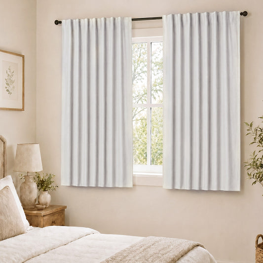 Marlow 2 Panels Blackout Curtains Thermal Linen Look Curtain Draperies Window - 7