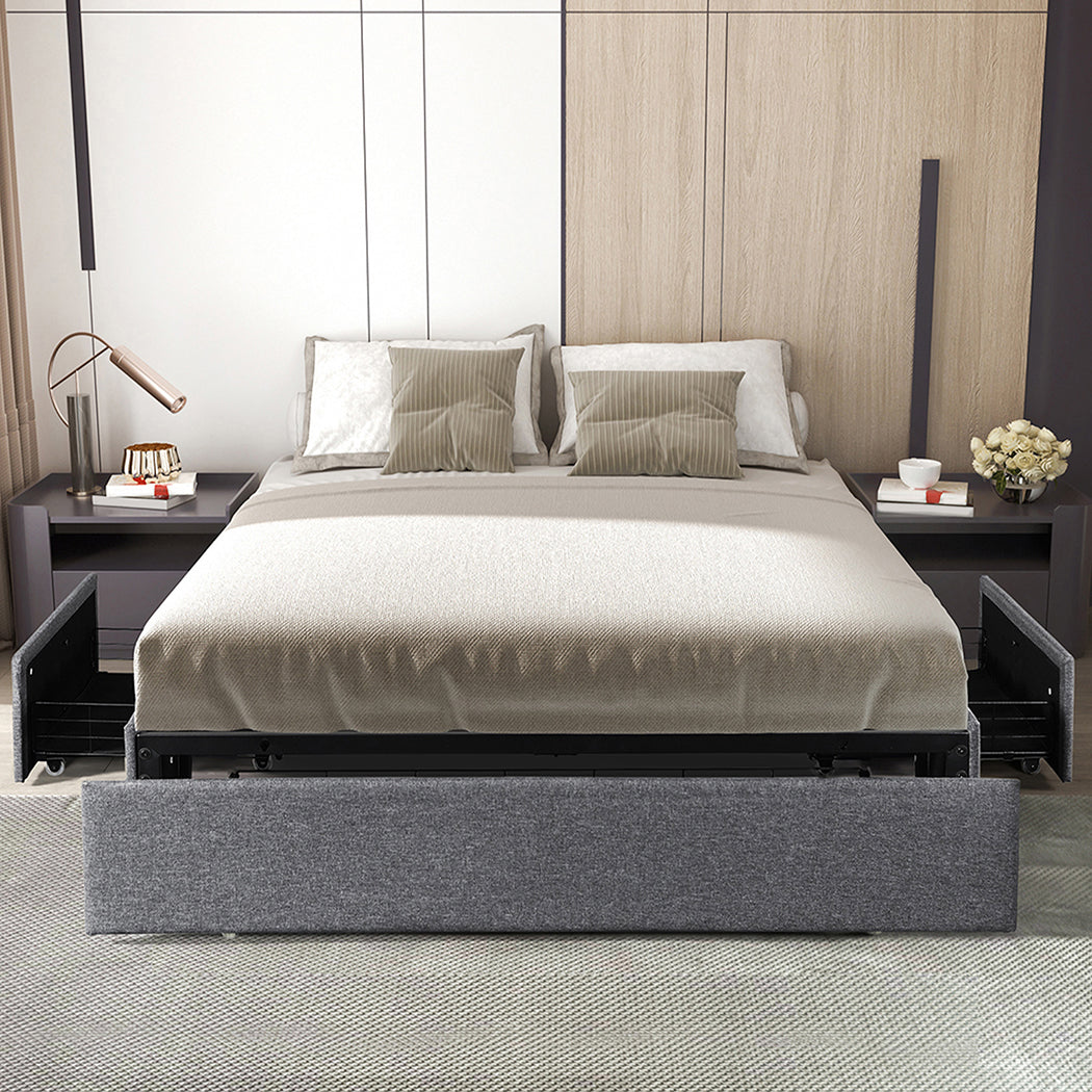 King Size Fabric Bed Frame 206x188x30cm