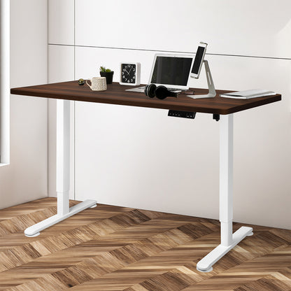 Compact Motorised Standing Desk Adjustable 140cm Walnut 1000x 1MM