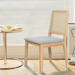 Ergonomic 4X Cane Dining Chair Rattan Armless Seat  Premium Quality