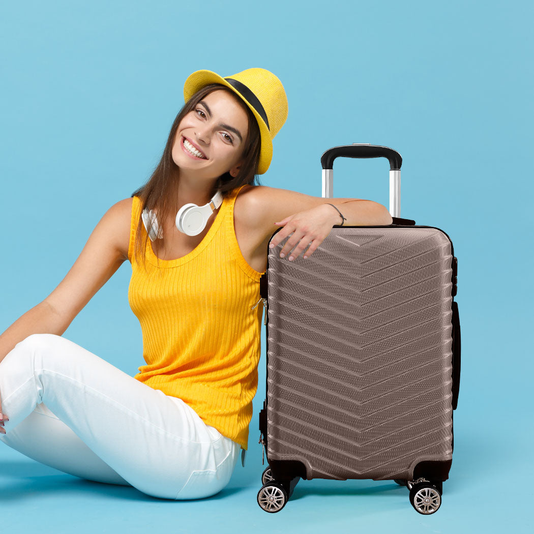 Slimbridge 20" Carry On Travel Luggage Coffee 20 inch 56x36x26cm