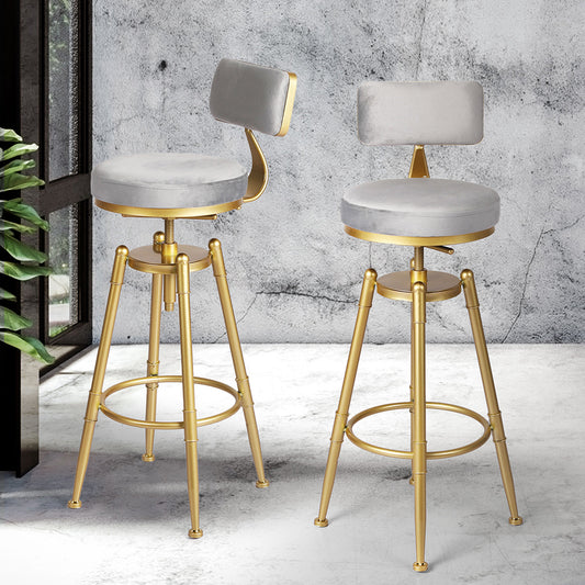 Stylish 4x Swivel Bar Stools Kitchen Bar Chair Grey  Premium Quality